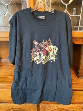 Y2K Steve & Barry's Choose Your Poison Tattoo Flash Devil Pinup Graphic Tee XL